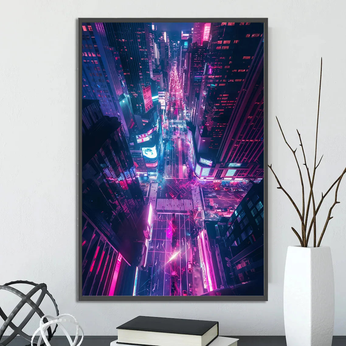 Cyberpunk City Poster Figures Home Decoration Painting Pictures Wall Cartoons Computer Room Wallpaper Gift Peaceful Pleasures Health and Wellness 17 50x70cm Unframed