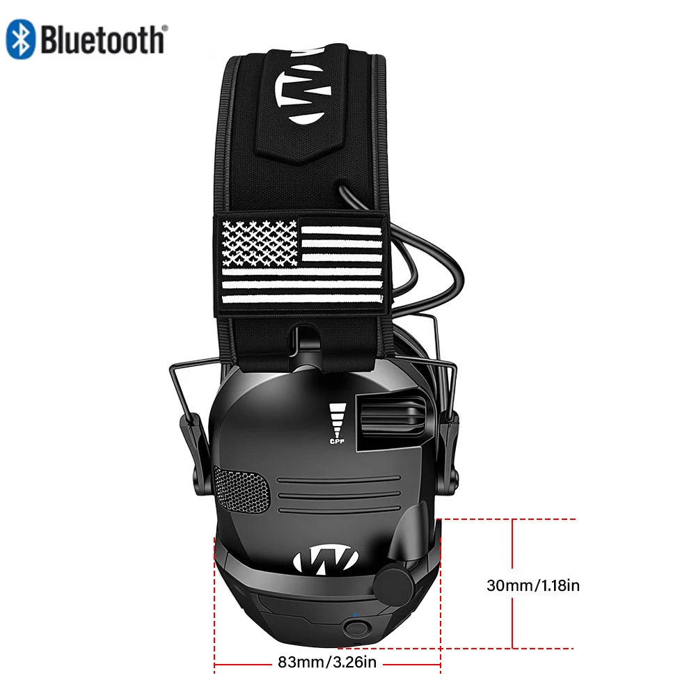 W1/W3 Electronic Shooting Earmuff Anti-noise Headphone Sound Amplification Hearing Protection Headset Foldable（BT Optional） Peaceful Pleasures Health and Wellness W1 Black With BT