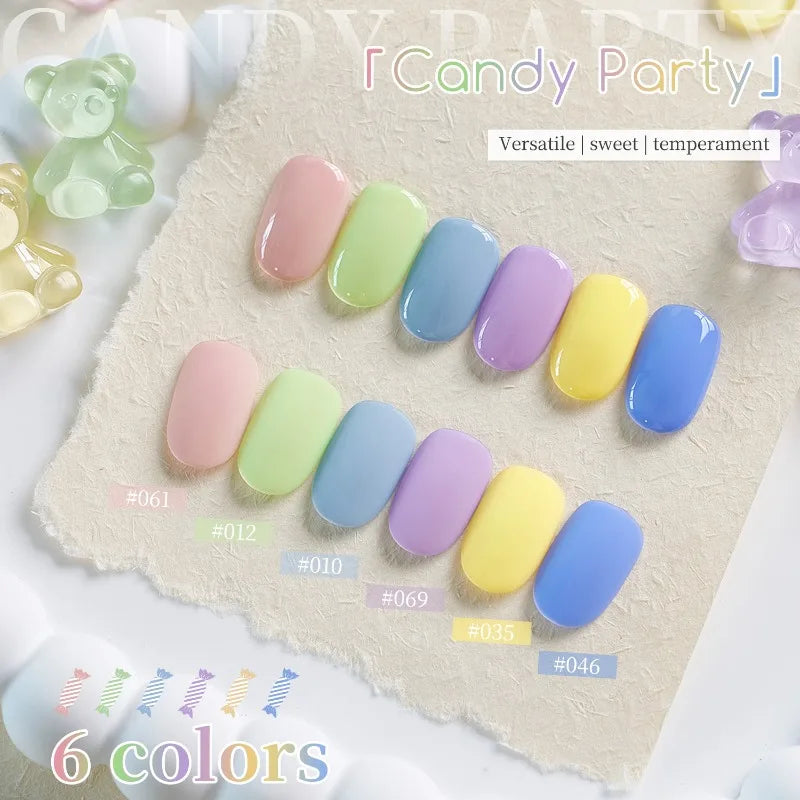 6-Color Macaron Gel Nail Polish Set | Pastel Candy Shades