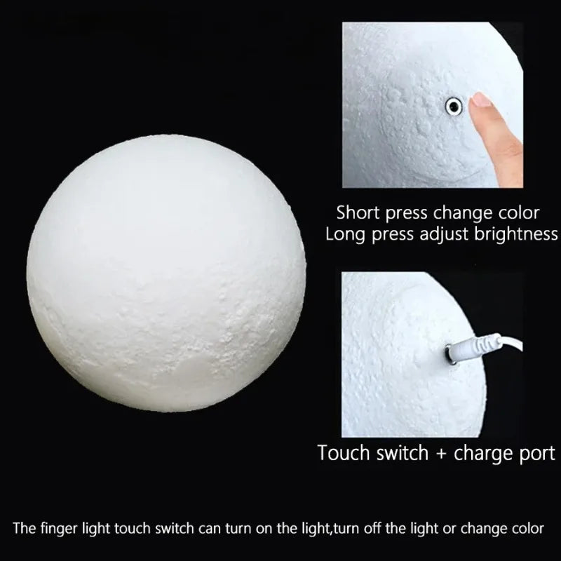 Moon Planet Night Light – Rechargeable Atmosphere Desk Lamp