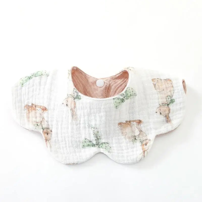 6-Layer Cotton Baby Drool Bib – Soft Burp Cloth for Newborns