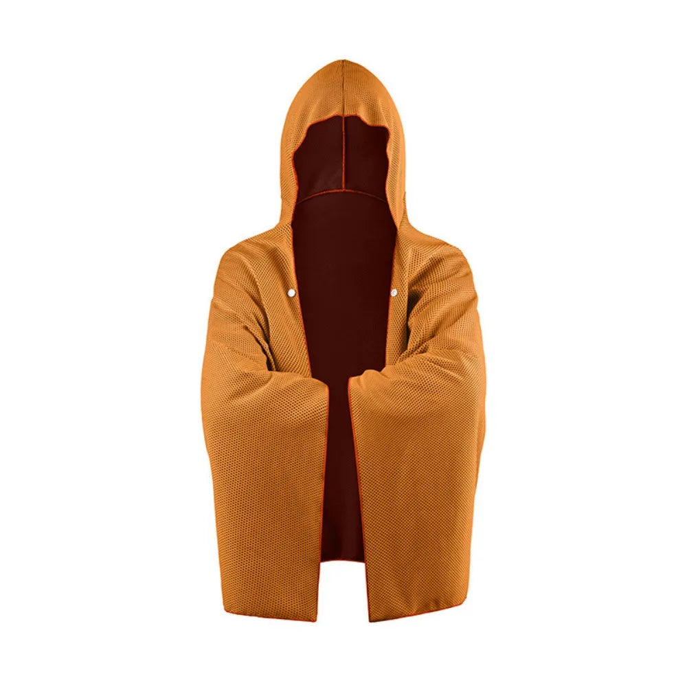 Beach Hooded Poncho Towel | Quick-Dry Microfiber Surf Wrap Beach Poncho Towel Peaceful Pleasures Health and Wellness Orange