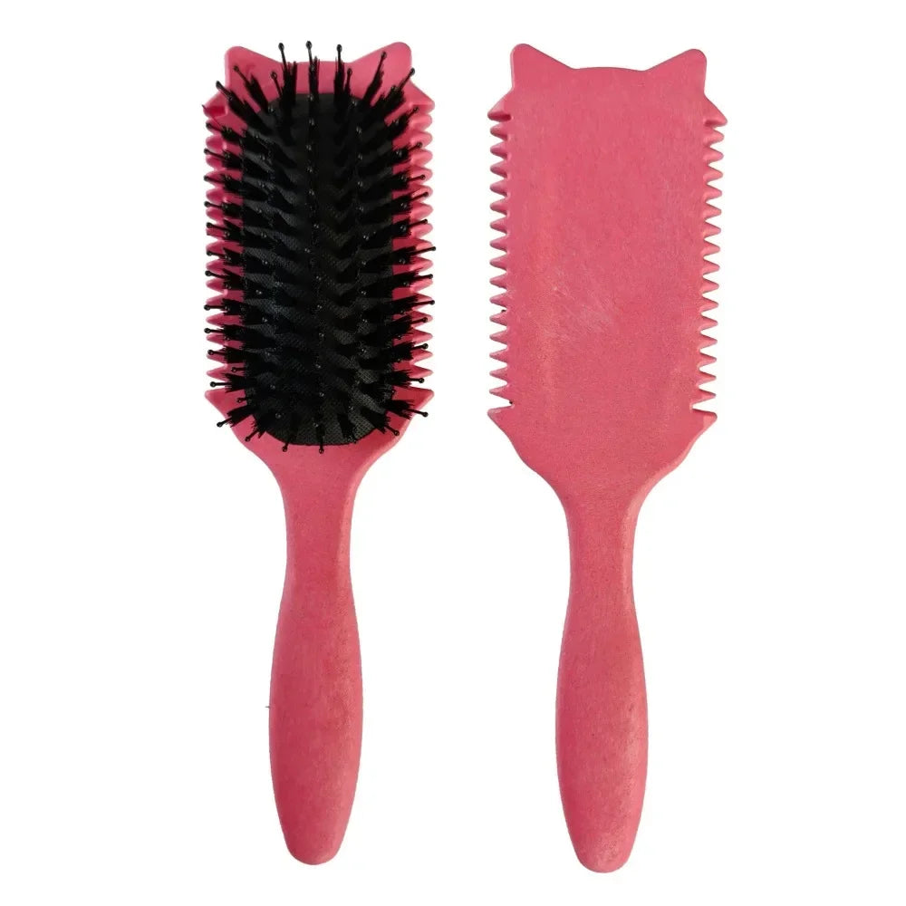 Boar Bristle Curl Defining Brush – Detangling Styling Comb