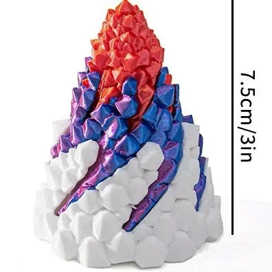 3D Printed Crystal Spiral Cone Figurine | Desk Decor & Fidget Toy