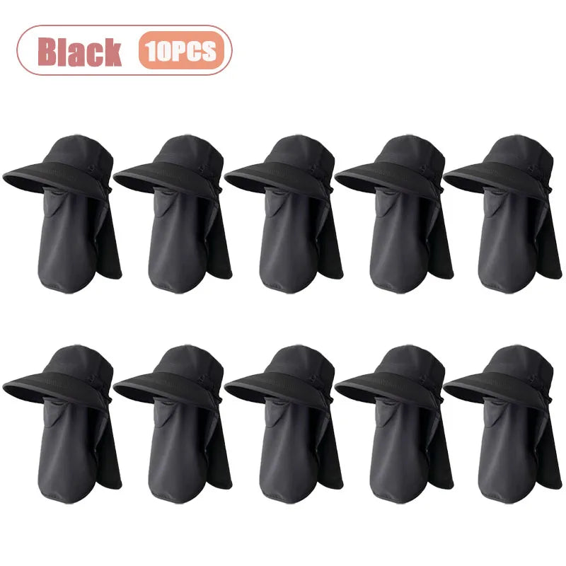 Women's Wide Brim Sun Hat – UV Face Cover & Neck Flap