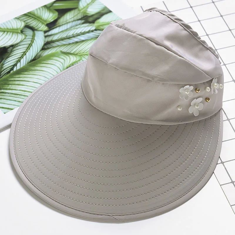 Women Lady Sunhat Beach Hat UV Protection Anti-UV Casual Visors Foldable Cap For Outdoor Women Girls Lady Girlfriend Peaceful Pleasures Health and Wellness