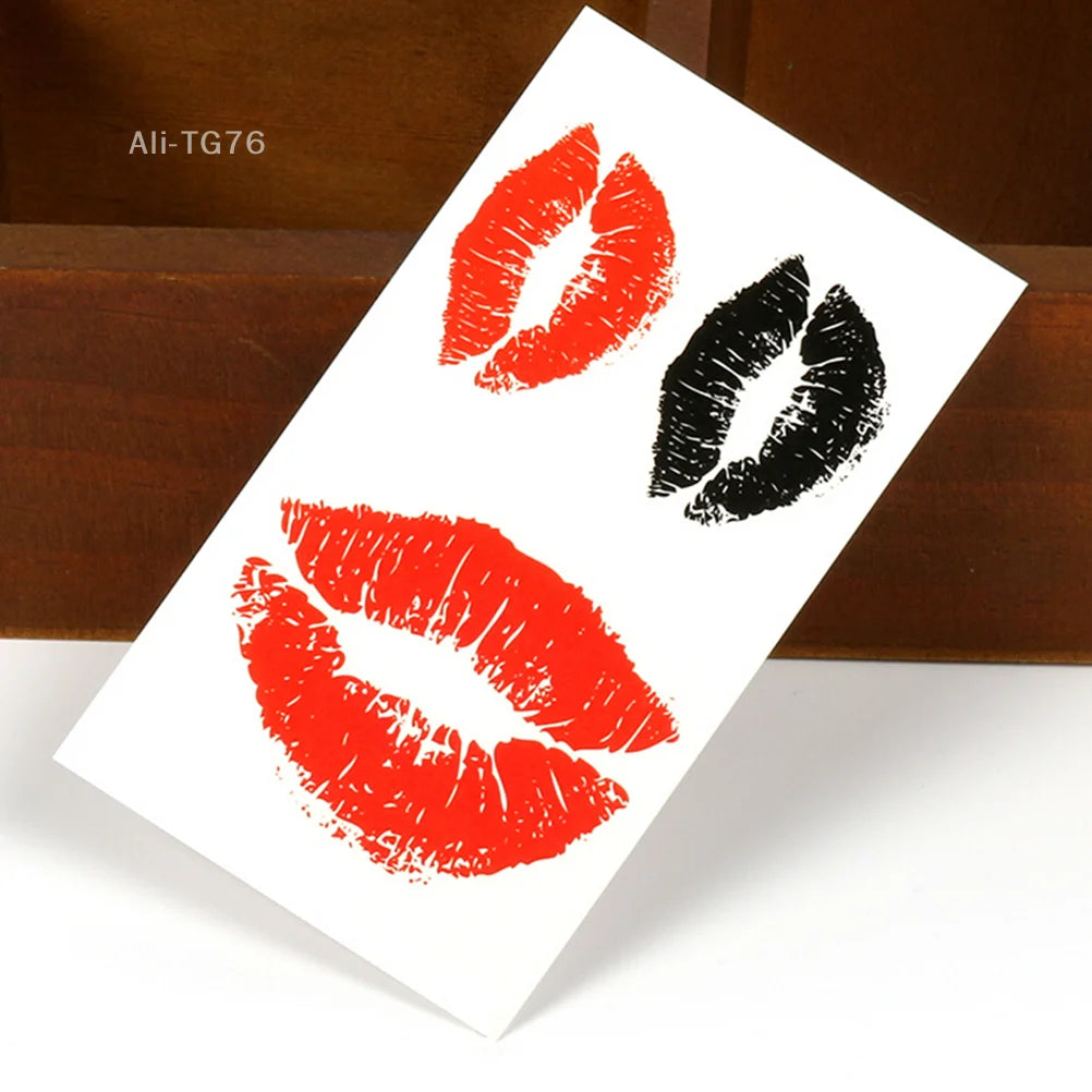 Temporary Lip Tattoo Stickers – Body Art Transfers, 2 Sheets