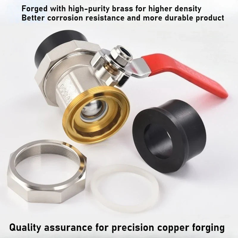 Brass High-Pressure PE Double Head Ball Valve 4-Point Switch