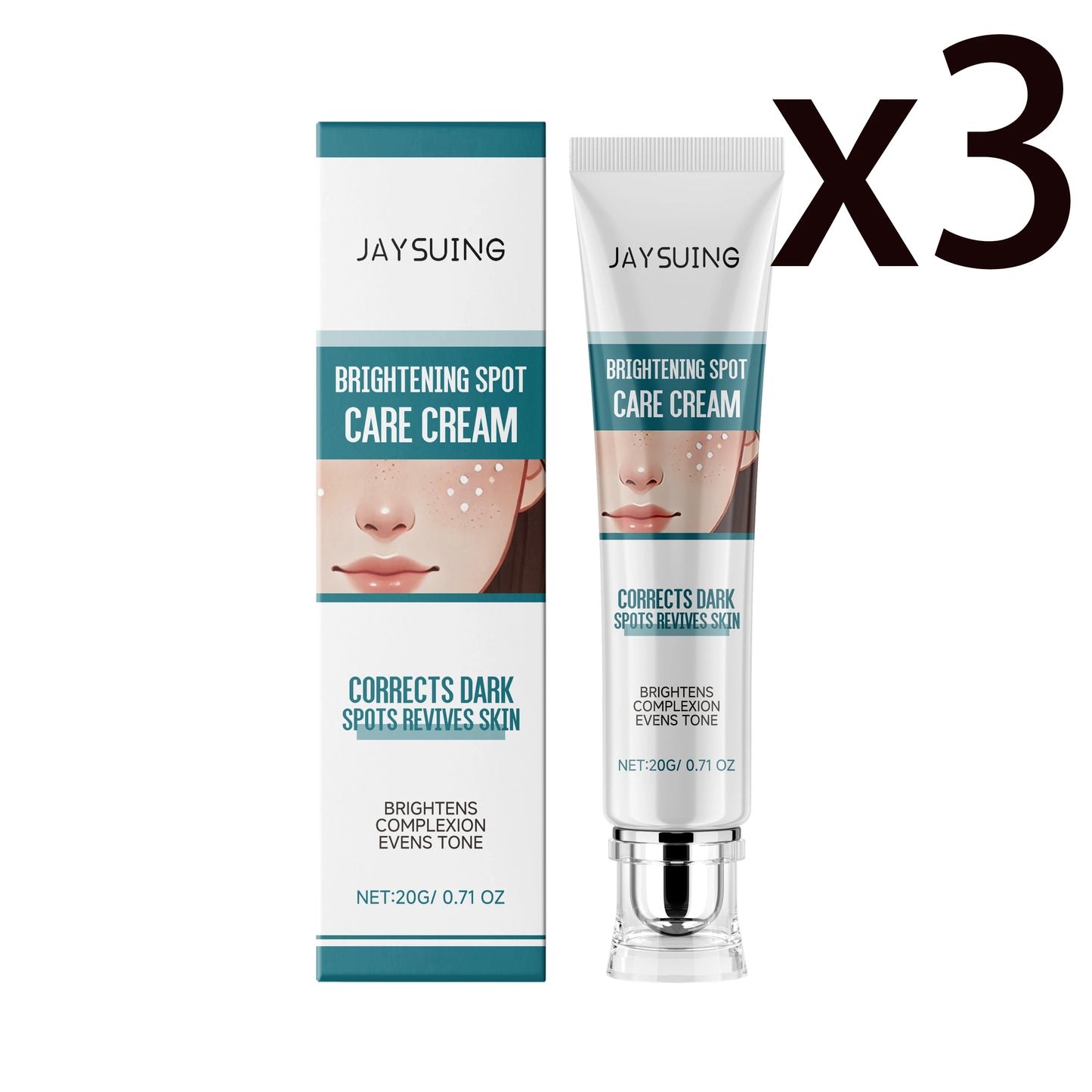 Glow Brighten Face Cream Improve Dullness Reduce Melanin Production Repair Skin Blemishes Refreshing Moisturizing Facial Lotion Peaceful Pleasures Health and Wellness 3x20g