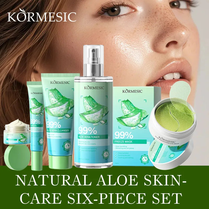 Aloe Vera Skincare Set – Cleanser, Toner, Acne Gel & Eye Mask Skincare Set Peaceful Pleasures Health and Wellness
