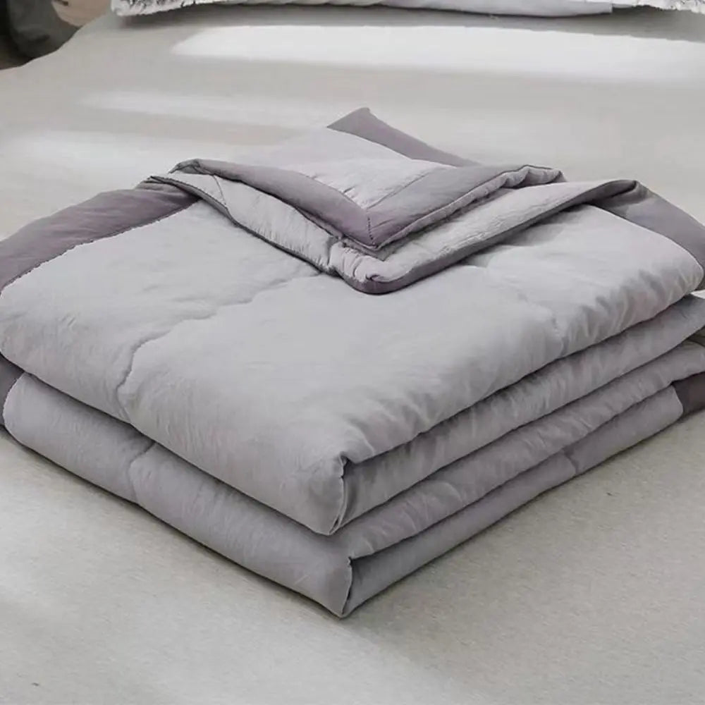 Double Sided Cooling Blanket Skin-Friendly Breathable Conditioning Quilt Lightweight Solid Color Cooler Quilt Spring Summer Peaceful Pleasures Health and Wellness Grey-100x140cm