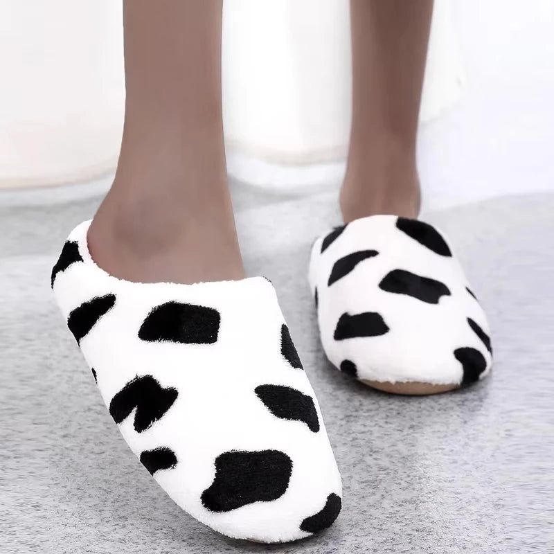 Women's Winter Plush Fur Slippers – Non-Slip Indoor Home Slides