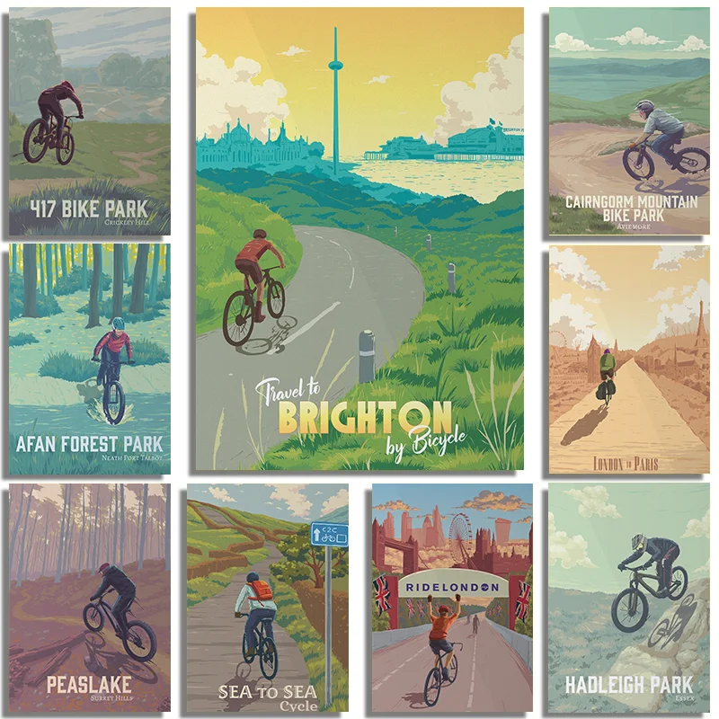Hadrian's Cycleway Canvas Poster | Northumberland Cycling Wall Art
