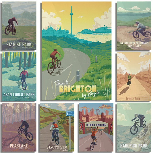 Hadrian's Cycleway Canvas Poster | Northumberland Cycling Wall Art Canvas Wall Art Peaceful Pleasures Health and Wellness