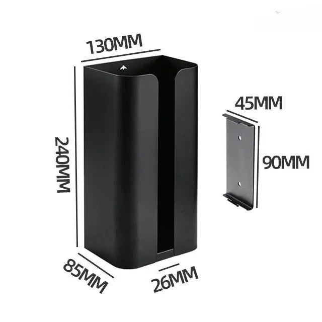 Wall Mounted No punching magnet storage container Garbage Bag Dispenser Self Adhesive Kitchen Bathroom Paper Tissue Holder Peaceful Pleasures Health and Wellness Wall mounted Black