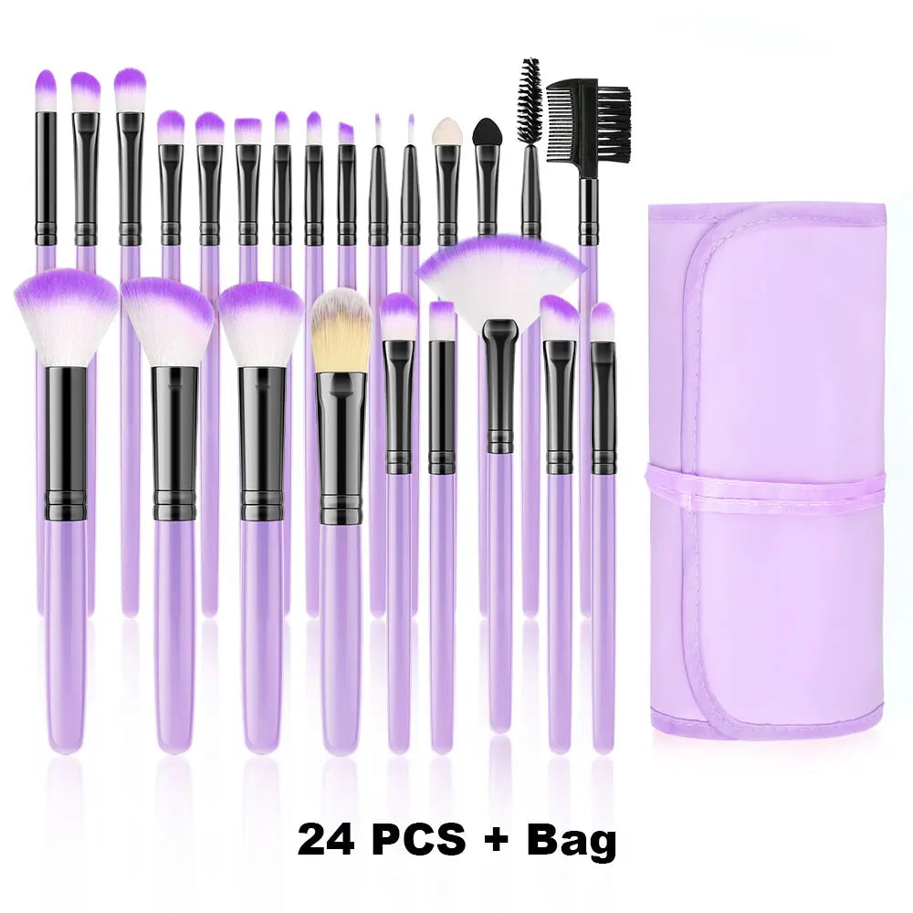 RUNTOIN 24-Piece Professional Makeup Brush Set – Soft & Fluffy