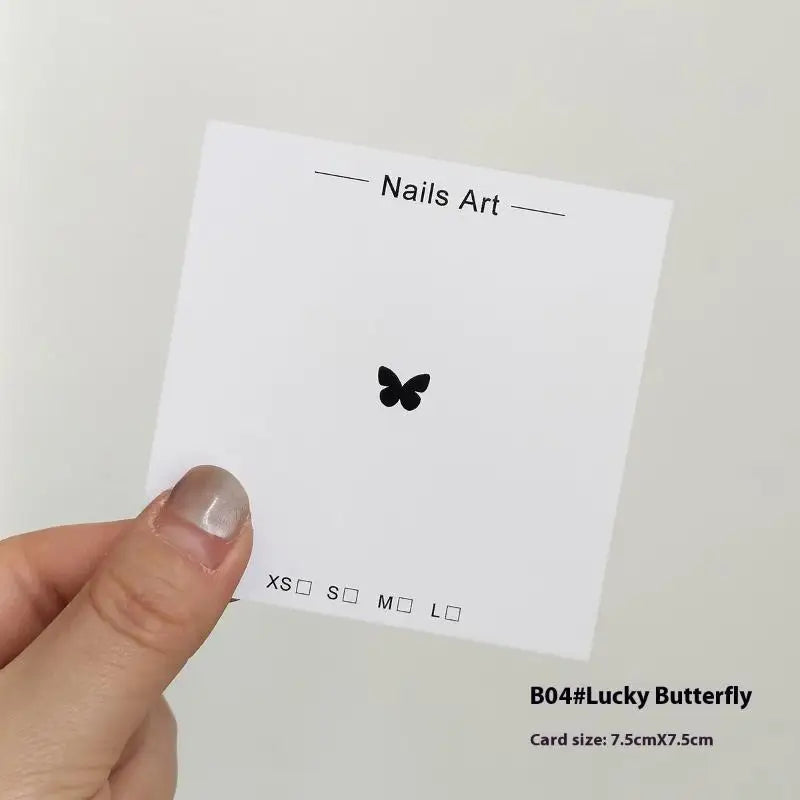 20 Sheets Press On Nail Bottom Butterfly Cardboard Photo Prop Handmade False Nail Art Tips Display Show Card Manicure Tools Peaceful Pleasures Health and Wellness B04