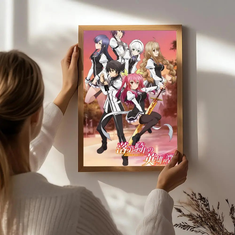 Anime C-Chivalry of a Failed Knight Poster HD Self Adhesive Waterproof Wall Art Ideal for Home Office Dorm Bedroom Great Gift Peaceful Pleasures Health and Wellness White5 50X70cmNoframe