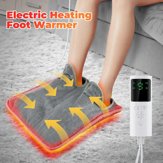 AFDEAL Electric Heated Foot Warmer Pad | Washable Plush Mat Electric Foot Warmer Oasis Select