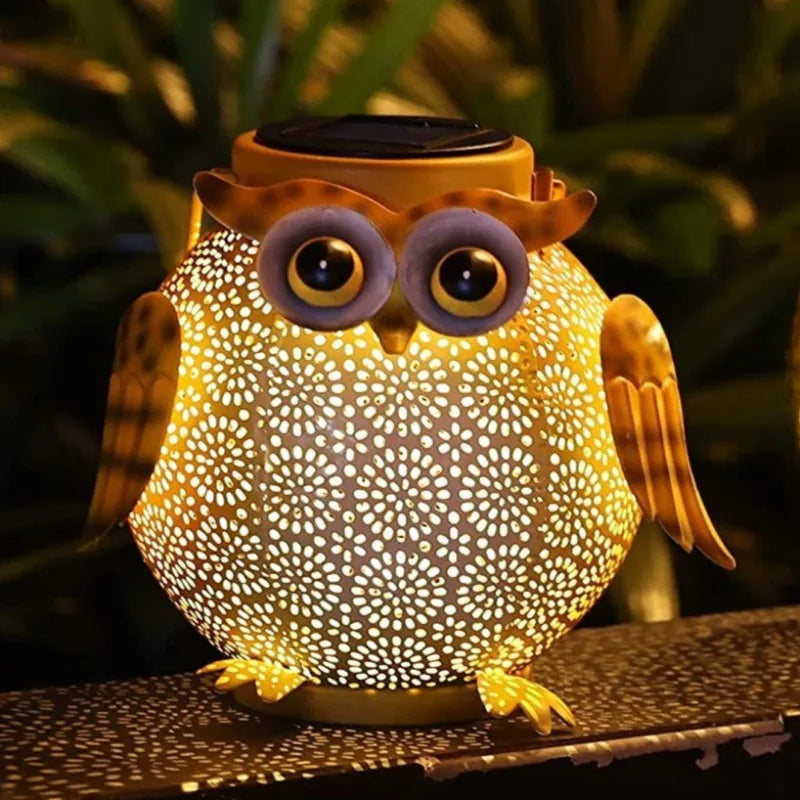 Solar Owl Garden Stake Light | Hollow Iron Projection Lamp Solar Garden Stake Light Peaceful Pleasures Health and Wellness