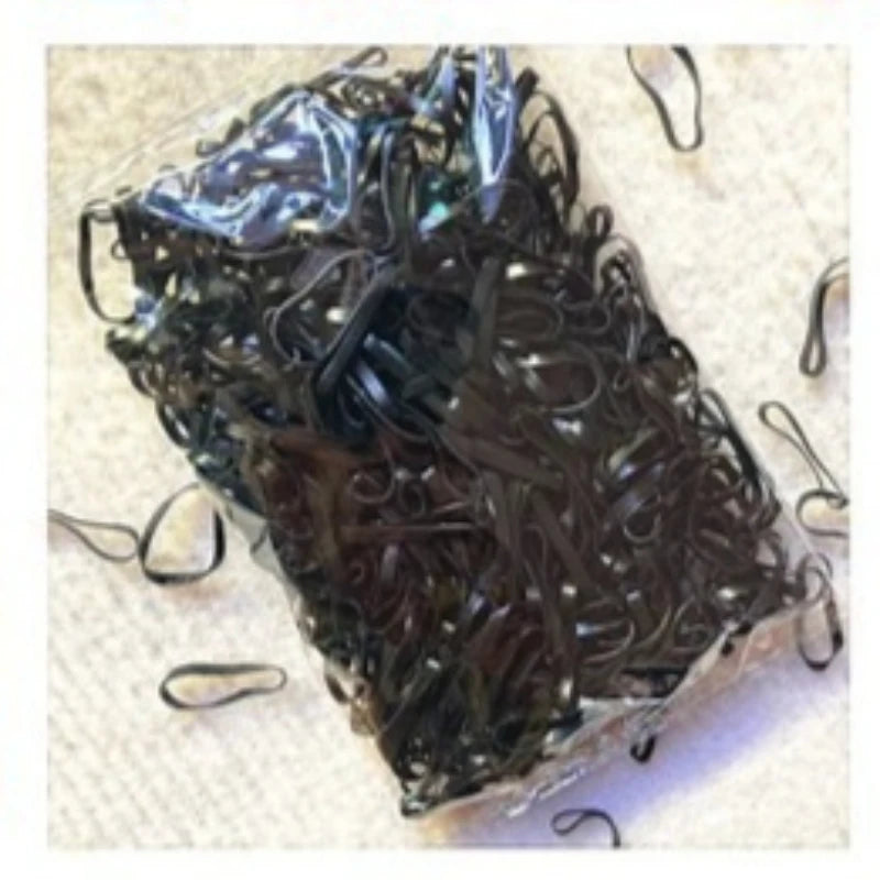 100-Pack Coffee Brown Elastic Hair Ties | Ponytail Holders