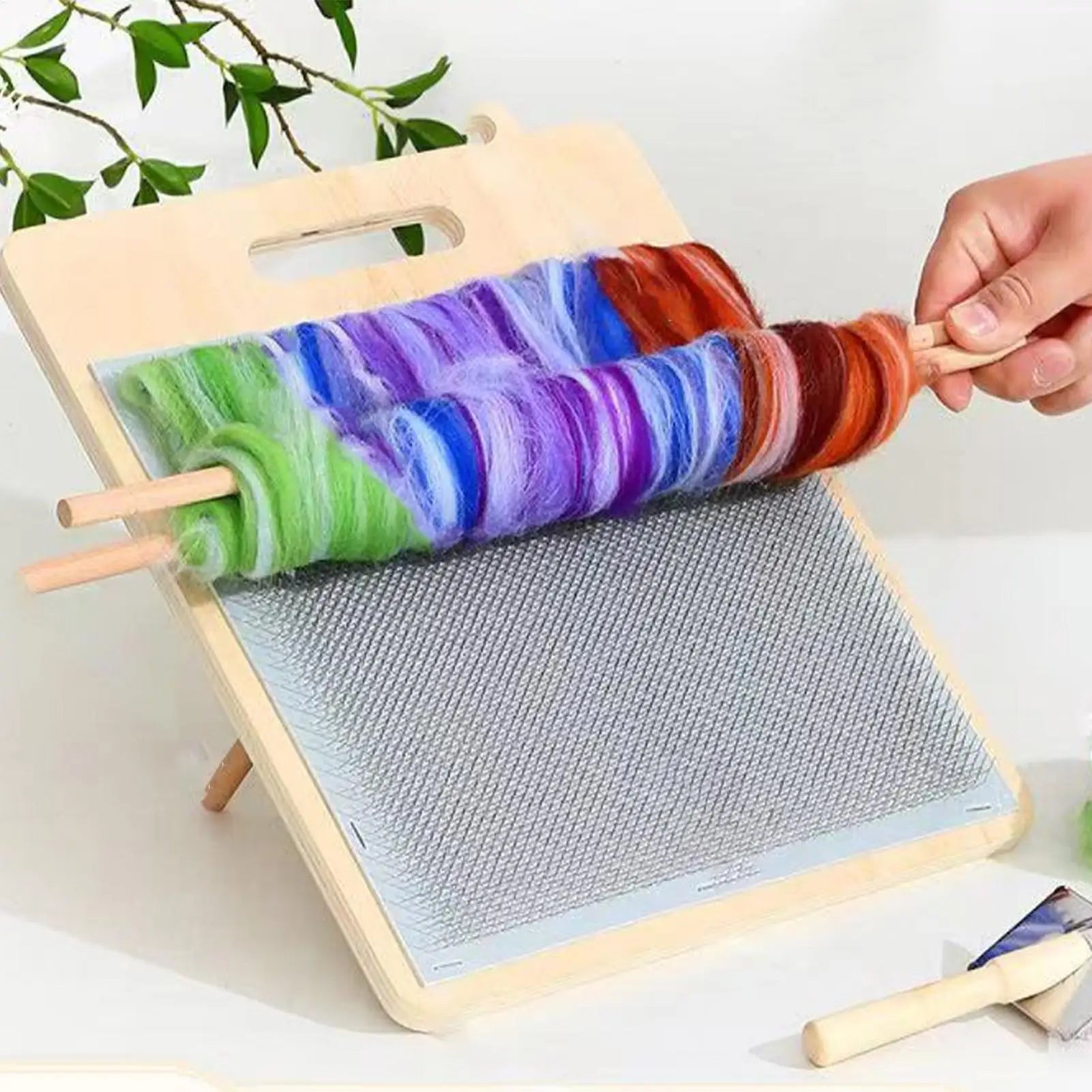 Wooden Wool Blending Board Adjustable Carding Board Wool for Home Beginners Enthusiasts Women Wife Mother Grandmother Peaceful Pleasures Health and Wellness