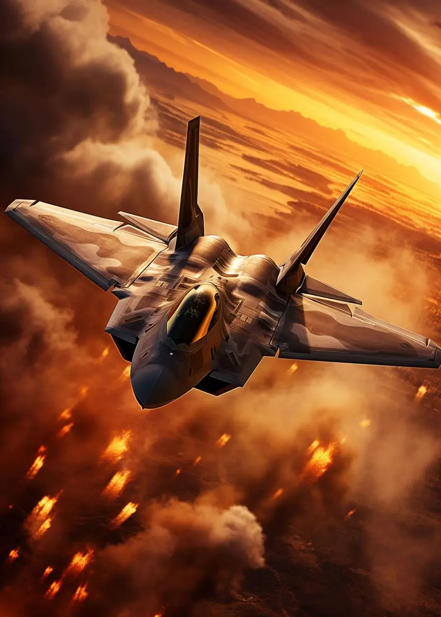 Military Fighter Jet Canvas Wall Art | Aviation Poster Decor