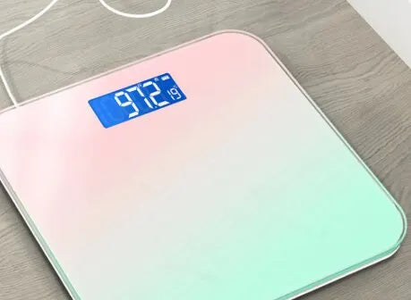 Gradient Color Intelligent LCD Electronic Scale Digital Display Glass Weight Scale Balance Body Electronic Scale For Weight Meas Peaceful Pleasures Health and Wellness Turning Green