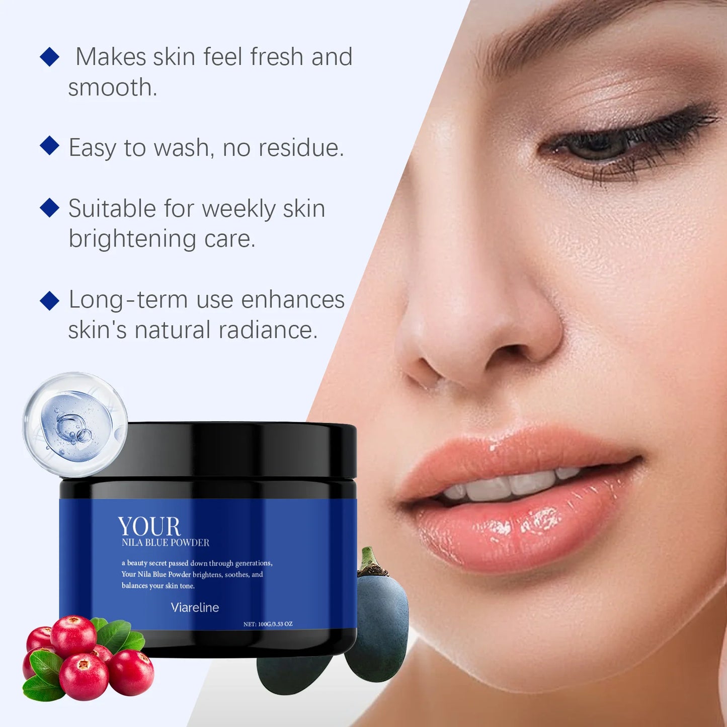 Viareline Brightening Facial Mask Powder – Hydrating & Firming