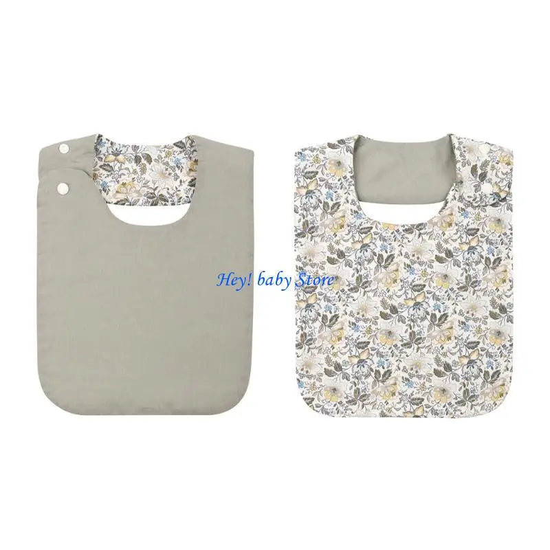 Floral Vintage Double-Sided Cotton Baby Bib for Newborns