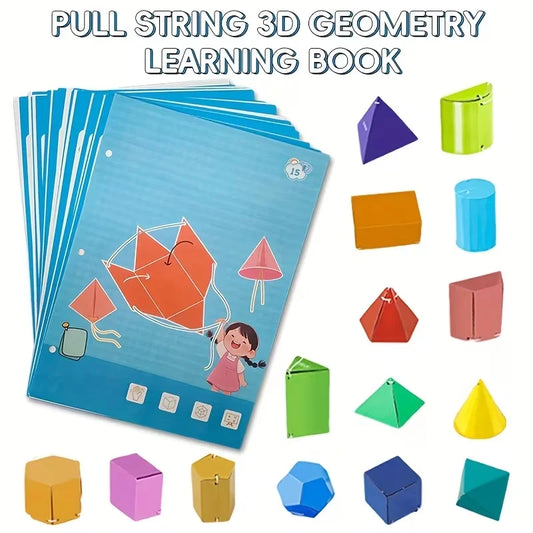 Pull String 3D Geometry Learning Book Childrens DIY Solid Books Peaceful Pleasures Health and Wellness