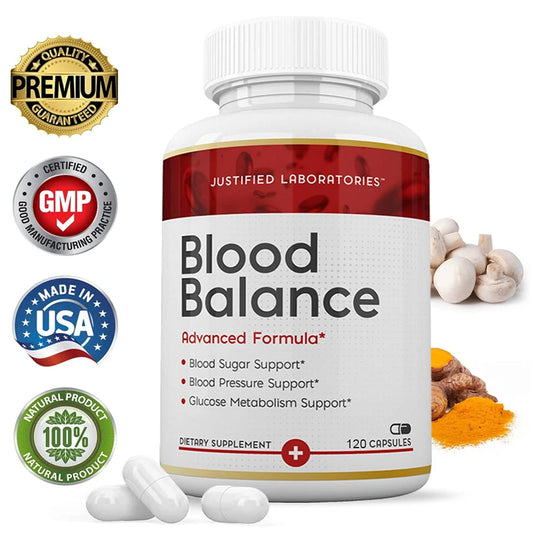 Blood Balance Supplement L Healthy Cholesterol & Triglyceride Levels, Blood Sugar, Blood Pressure, Glucose Metabolism Support Peaceful Pleasures Health and Wellness