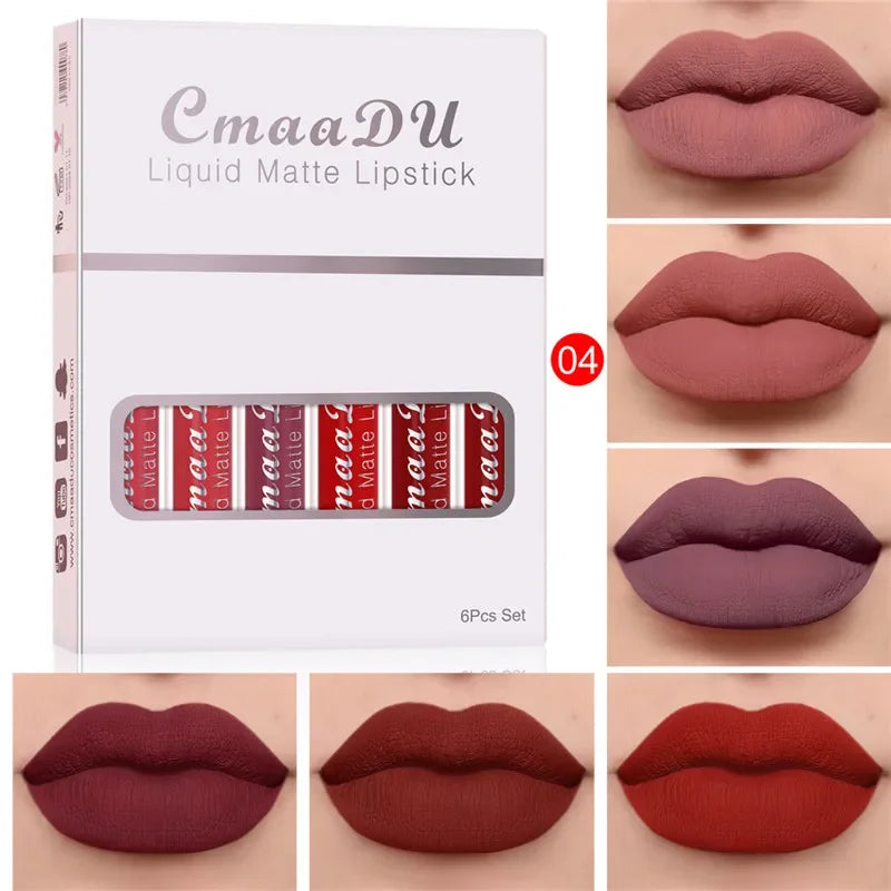 IFANYUO 6-Pc Matte Liquid Lipstick Set – Waterproof Velvet Lip Gloss