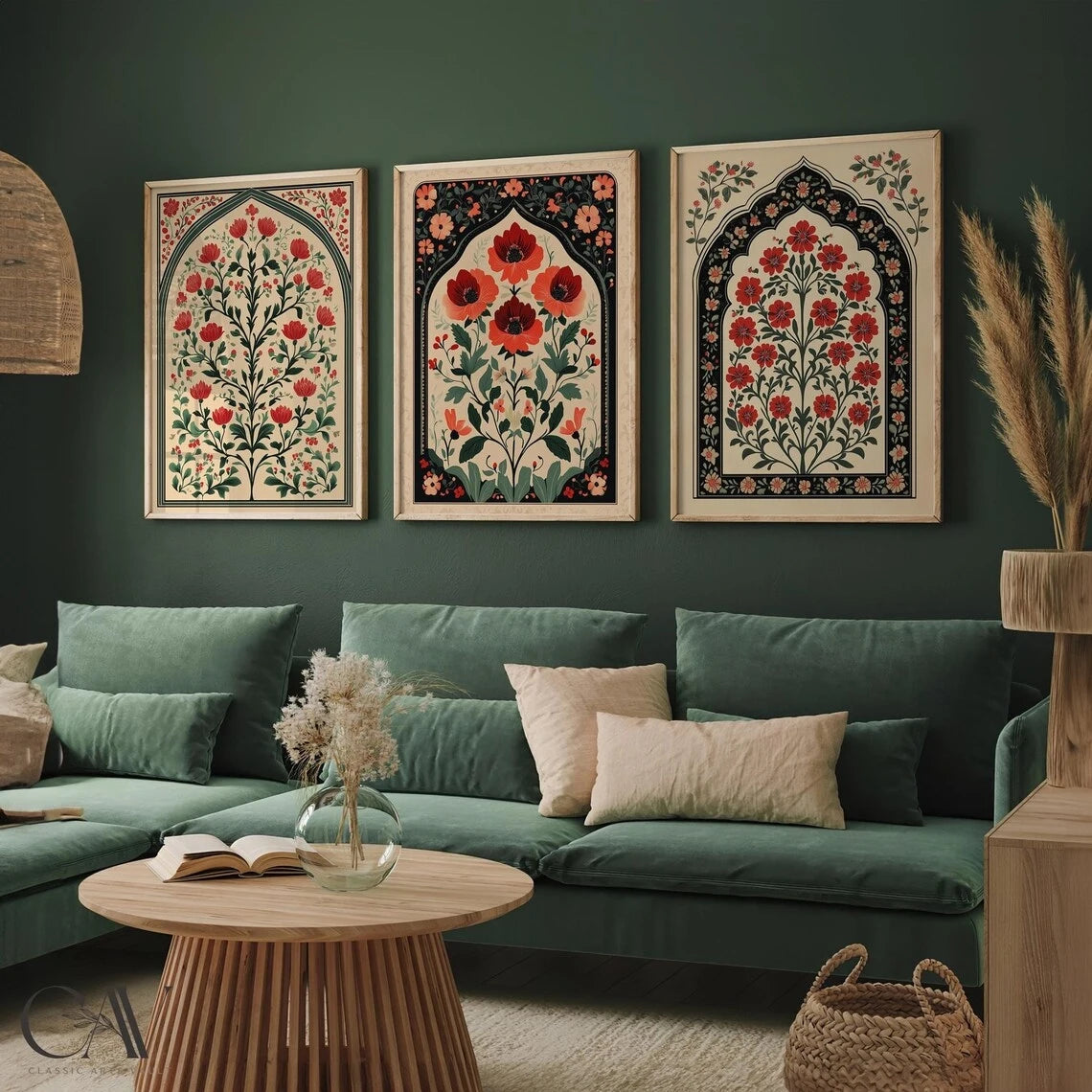 Nordic,Religion Floral Arch Art Islamic Muslim Wall Art Print Canvas Painting Poster Picture For Living Room,Bedroom Home Decor Peaceful Pleasures Health and Wellness