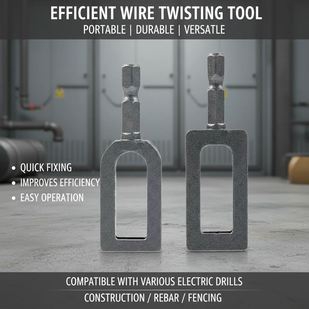 Steel Wire Twister Tool Electric Drill Attachment Fast Wire Twisting Fence Wire Tying Tool Cable Device For Construction Farm Peaceful Pleasures Health and Wellness