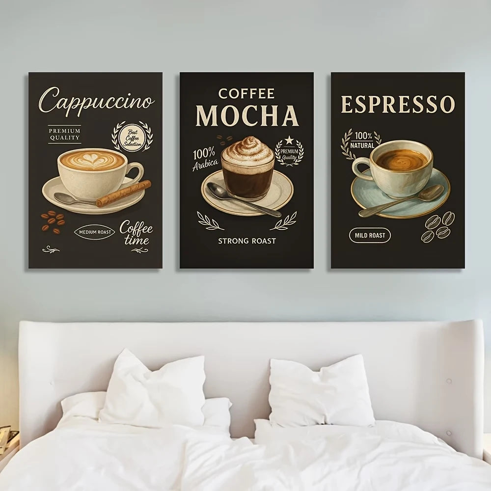Coffee Canvas Wall Art | Cappuccino Mocha Espresso Print