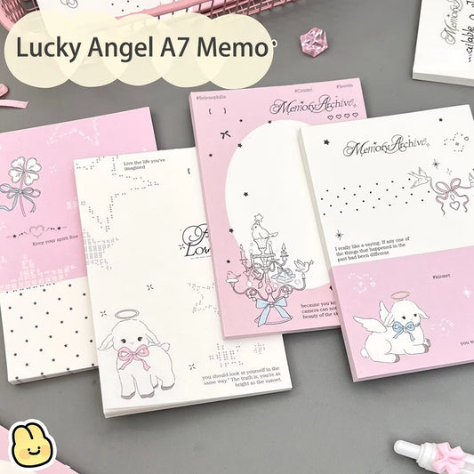 50 Sheets Lucky Angel A7 Memo Book Appearance Ins Non Sticky Portable Peaceful Pleasures Health and Wellness
