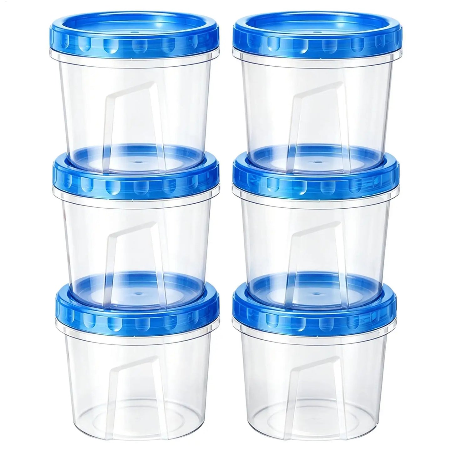 6-Piece Round Food Storage Containers with Lids | 16oz Meal Prep