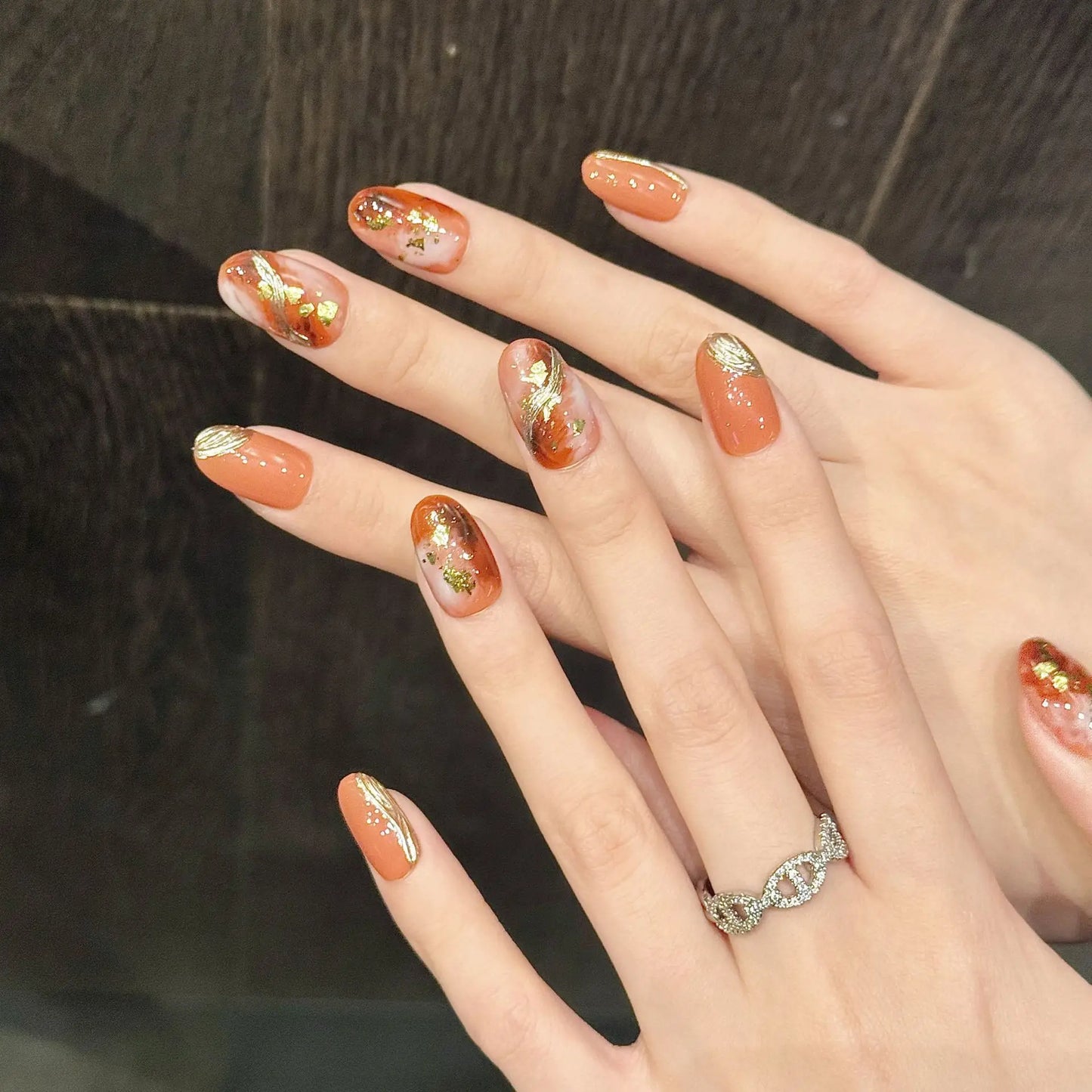 Red Rose French Press-On Nails | Short Round Full Cover 10pcs
