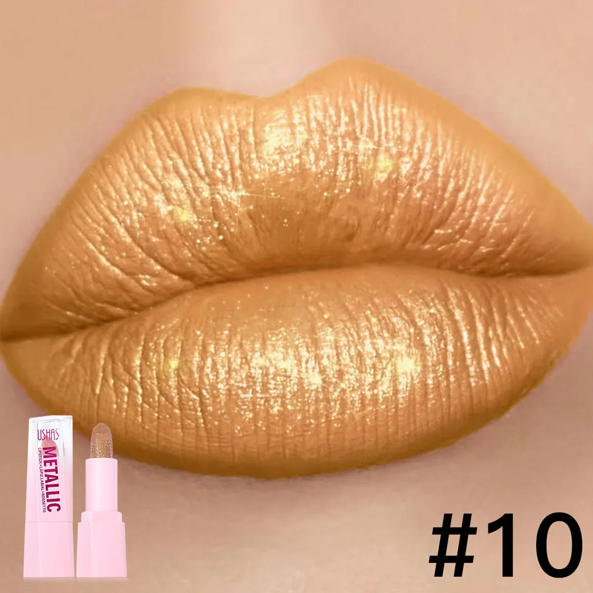 USHAS Pearlescent Matte Lipstick – Waterproof & Non-Stick