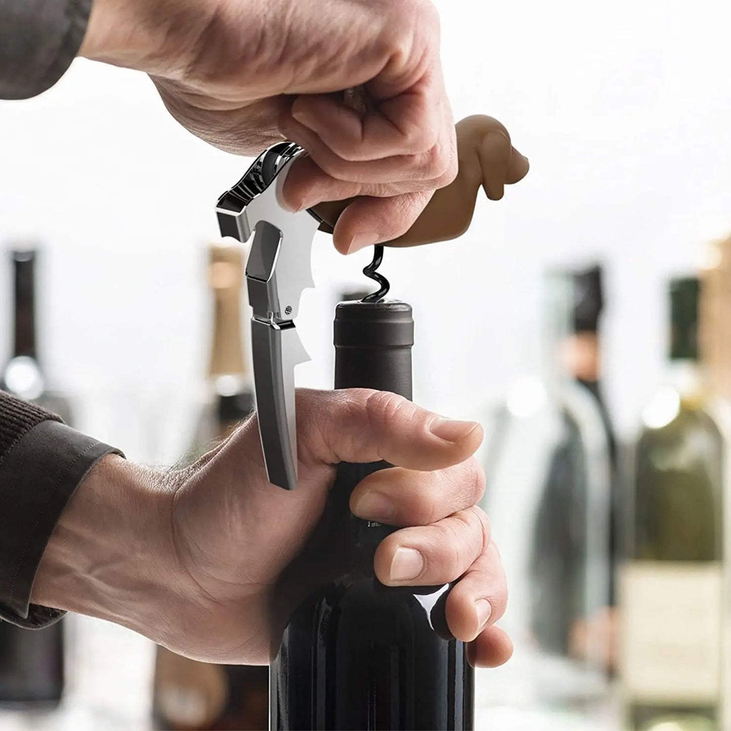 Dog Wine Bottle Opener Corkscrew with Foil Cutter Beer Opener Manual Wine Key for Servers Waiters Bartender and Home Bar Use Peaceful Pleasures Health and Wellness