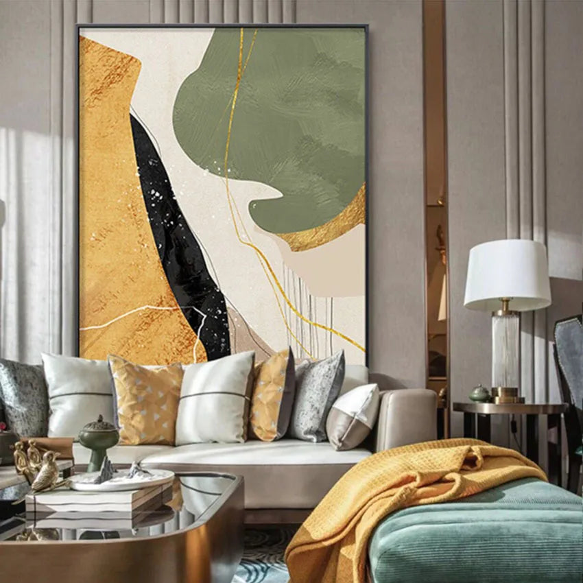 Nordic Wall Art Decor Oil Painting Modern Abstract Image High Quality Home Hanging Poster Handmade Canvas Mural For Parlor Porch Peaceful Pleasures Health and Wellness No frame 1 75cmx150cm