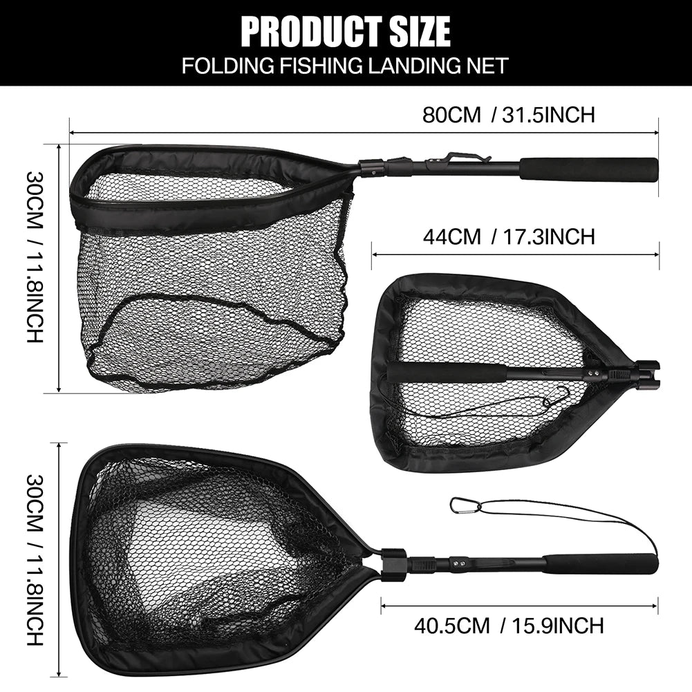 Telescoping Foldable Fishing Landing Net – Extends to 190cm