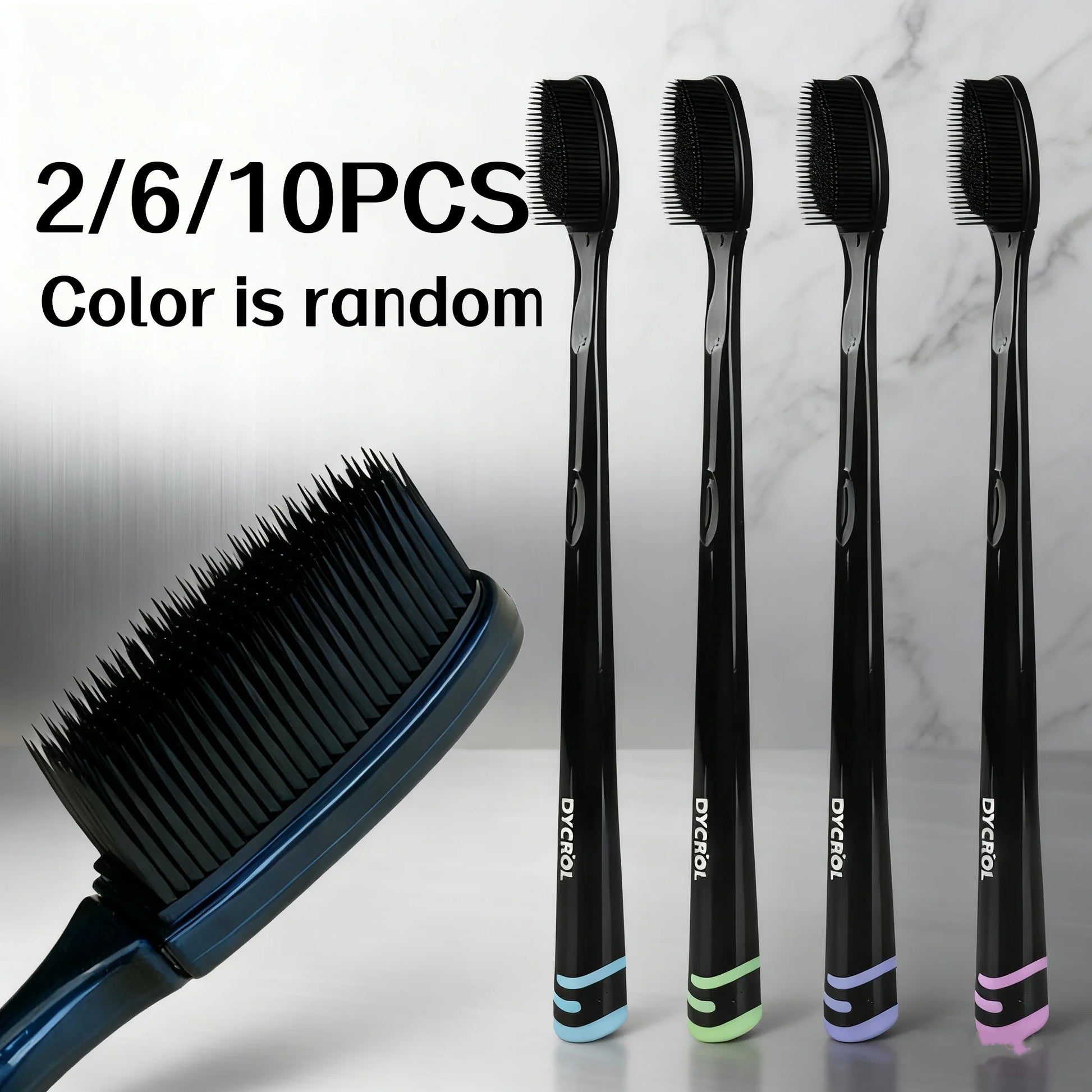 2/6/10Pcs Random Color Silicone Bristle Deep Cleaning Outdoor Travel Convenient Toothbrush Home Essential Holiday Gift Great Cleaning Power Christmas Gift Peaceful Pleasures Health and Wellness