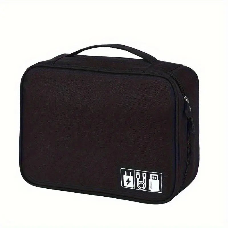 USB Data Line Power Bank Storage Bag Travel Cosmetic Organizer Case Portable Cable Storage Bags Multipurpose Digital Organizer Peaceful Pleasures Health and Wellness Black