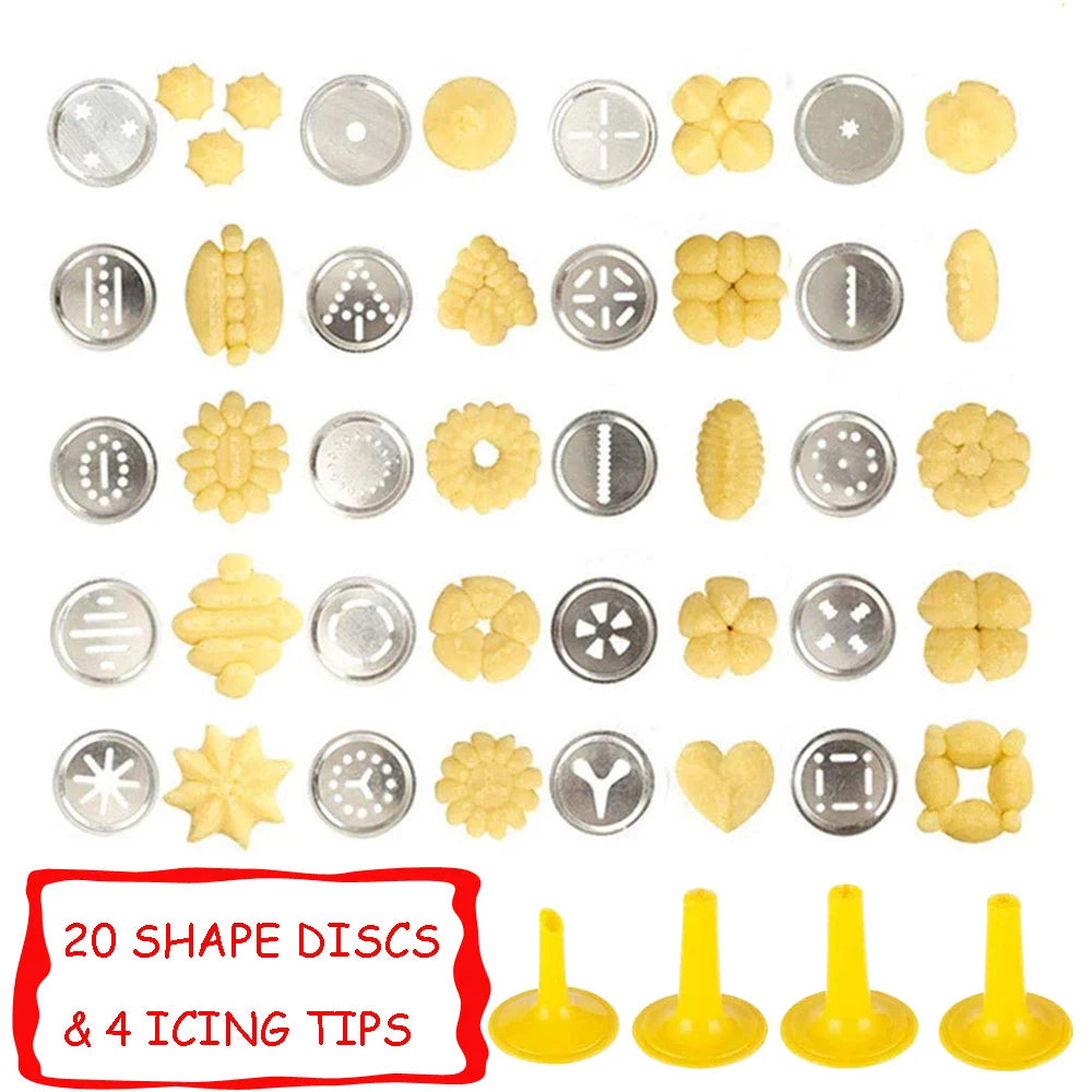 Cookie Press Stainless Steel Biscuit Extruder Press Cookie Gun Baking Kit Machine Set DIY Biscuit Press Maker Baking Tools Peaceful Pleasures Health and Wellness