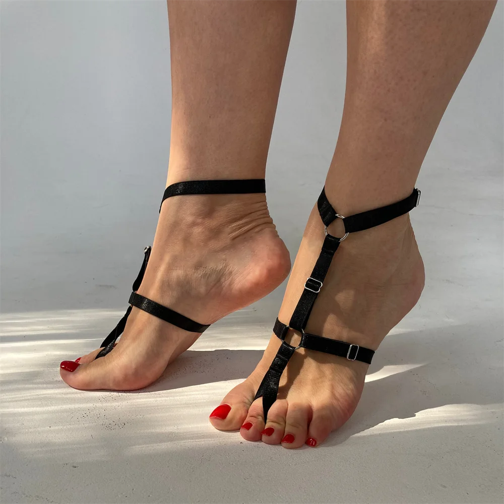 Ingemark Gothic Black Elastic Band Bandage Anklet Bracelet Women Heel