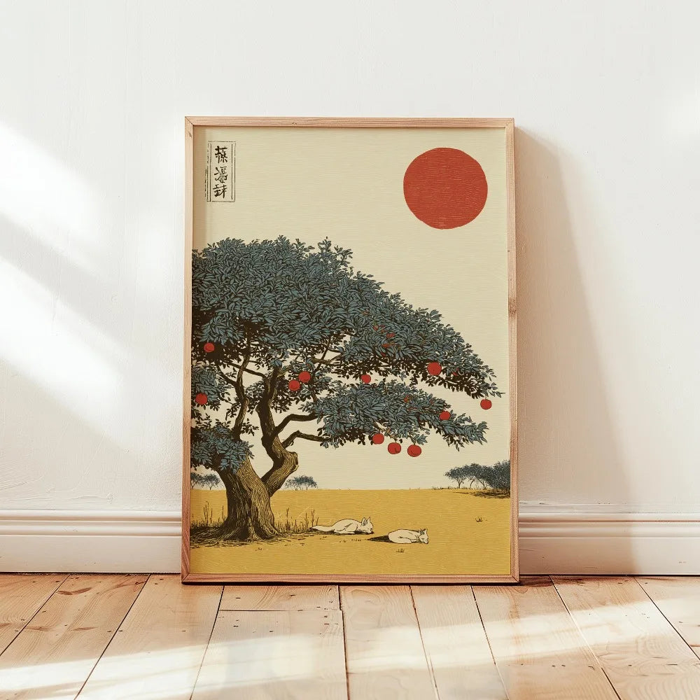 Japanese Tree Canvas Wall Art | Unframed Modern Print Canvas Wall Art Peaceful Pleasures Health and Wellness
