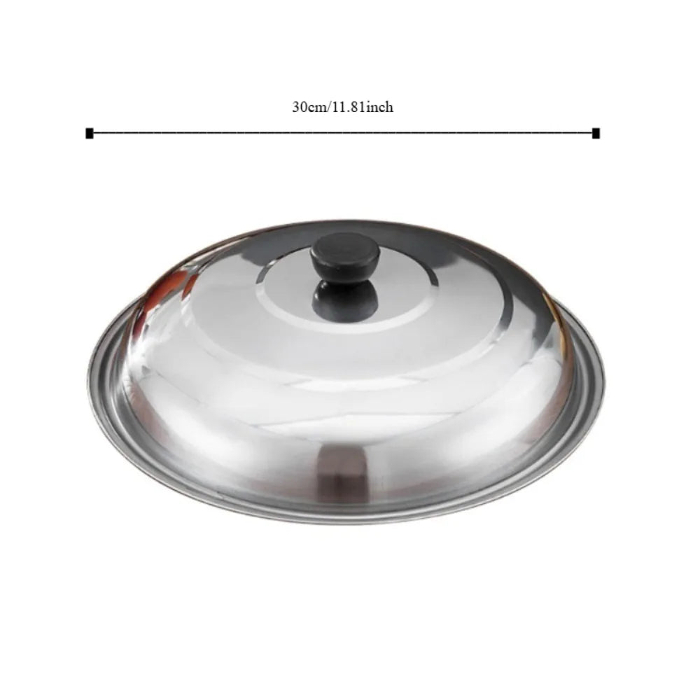 28/32/36/40cm Stainless Steel Pot Cover Universal Cookware Parts Round Pot Lids Cover with Knob Frying Pan Cover Household Peaceful Pleasures Health and Wellness 30cm