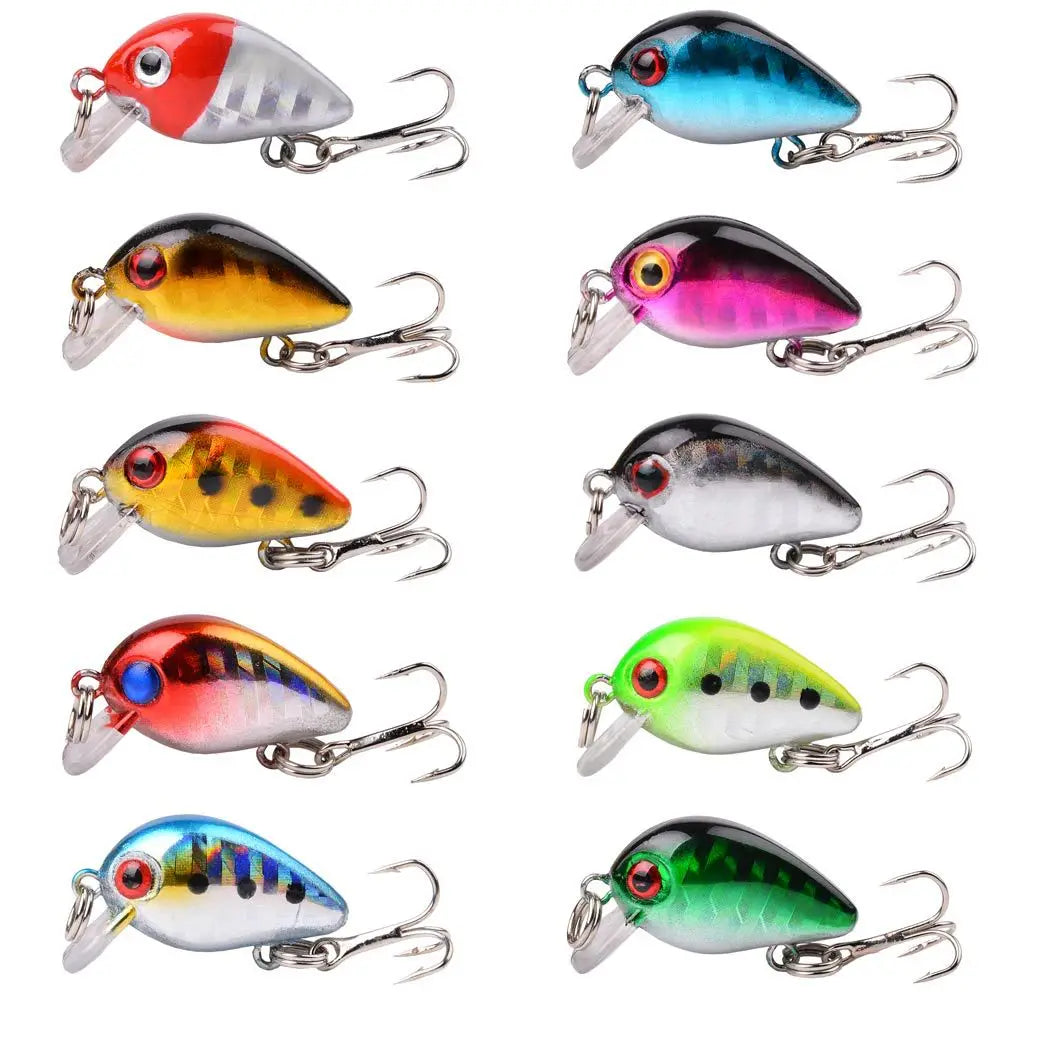 2026 New 3/5/8Pcs Mixed Color Crank Fishing Lure, 2.8cm 1.5g Mini Biomimetic Hard Bait Random Bait Set for Outdoor Fishing Peaceful Pleasures Health and Wellness